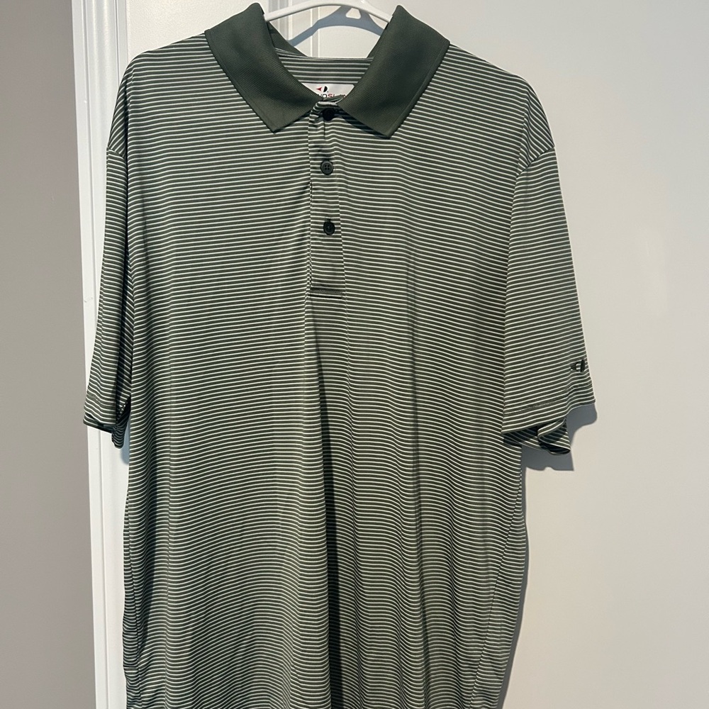 Grand Slam Olive Striped Polo Shirt